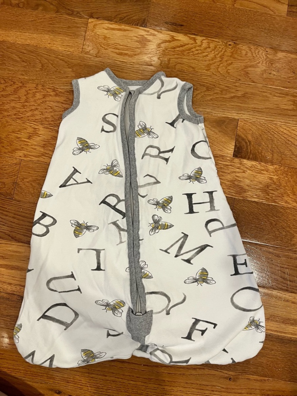 Burts Bees Alphabet Sleep Sack - Gray Trim